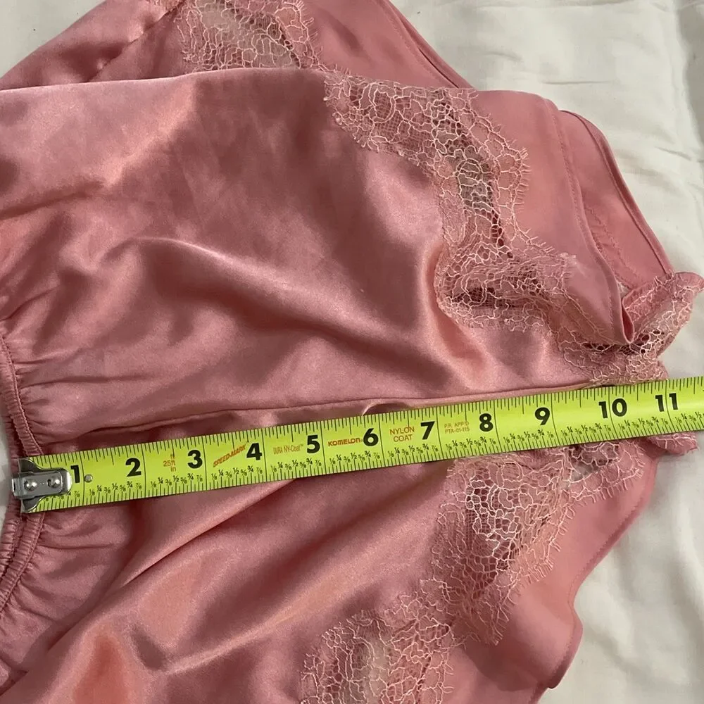 Victoria's Secret Satin Tap Shorts Light Pink Lace Trim Sleep Pajama Bottoms XS